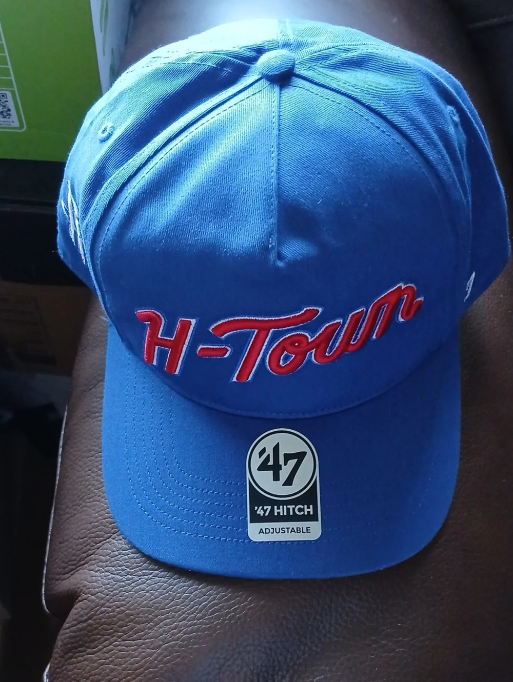 47 Blue H-Town Snapback Hat with Red Script